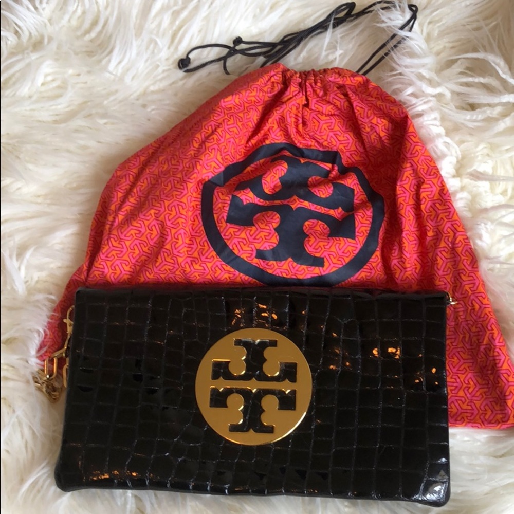 Tory Burch crocodile clutch
